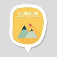 Mountain tourist flat icon with long shadow N13