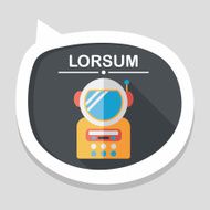 Space Astronaut flat icon with long shadow eps10 N52