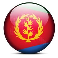 Map with Dot Pattern on flag button of State Eritrea
