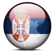 Map on flag button of Republic Serbia