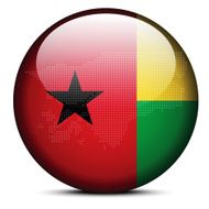 Map with Dot Pattern on flag button of Guinea Bissau