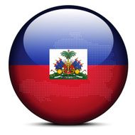 Map on flag button of Haiti