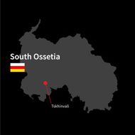 Detailed map of South Ossetia and capital city Tskhinvali with