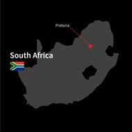 Detailed map of South Africa and capital city Pretoria with