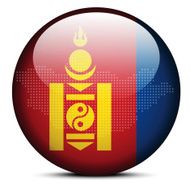 Map with Dot Pattern on flag button of Mongolia