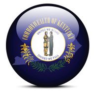 Map on flag button of USA Kentucky State