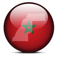Map on flag button of Western Sahara