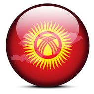 Map on flag button of Kyrgyz Republic