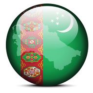 Map on flag button of Turkmenistan
