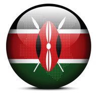 Map with Dot Pattern on flag button of Kenya