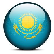 Map with Dot Pattern on flag button of Kazakhstan