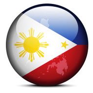 Map on flag button of Republic the Philippines