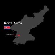 Detailed map of North Korea and capital city Pyongyang with