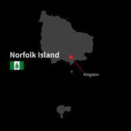 Detailed map of Norfolk Island and capital city Kingston with