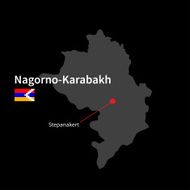 Detailed map of Nagorno-Karabakh and capital city Stepanakert with