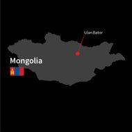 Detailed map of Mongolia and capital city Ulan Bator with