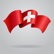 Swiss waving Flag Vector illustration