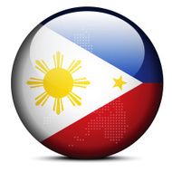 Map with Dot Pattern on flag button of Republic Philippines