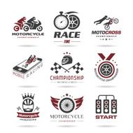 Motorcycle racing icon set