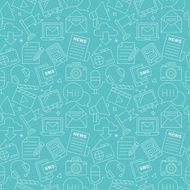 Media electronic line icon pattern set