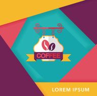 Coffee shop signs flat icon with long shadow eps10 N59