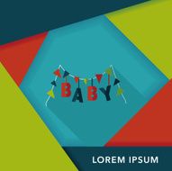 BABY party flat icon with long shadow eps 10 N10