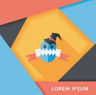 Halloween flag flat icon with long shadow eps10 N6