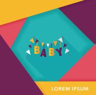 BABY party flat icon with long shadow eps 10 N12