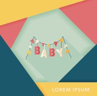 BABY party flat icon with long shadow eps 10 N13