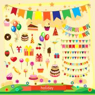Holiday icon set flat design