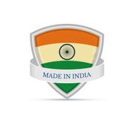 Made in India Flag of India on the shield