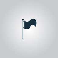 Flag icon Location marker symbol Flat design style N10