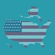 Dot And Flag Map Of America