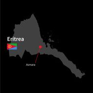 Detailed map of Eritrea and capital city Asmara with flag