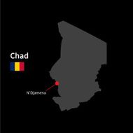 Detailed map of Chad and capital city N'Djamena with