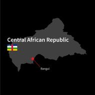Detailed map of Central African Republic and capital city Bangui