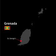 Detailed map of Grenada and capital city St George's