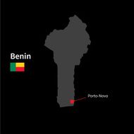 Detailed map of Benin and capital city Porto-Novo with