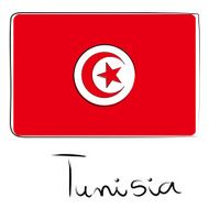 Tunisia flag doodle N2