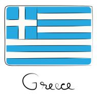 Greece doodle flag N2