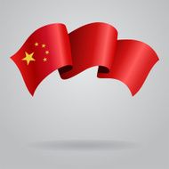 Chinese waving Flag Vector illustration