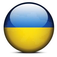 Map with Dot Pattern on flag button of Ukraine