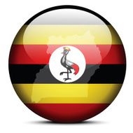Map on flag button of Republic Uganda