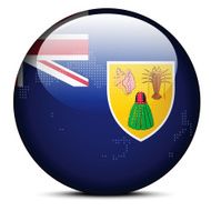 flag button of Turks and Caicos Islands British Overseas Territory