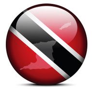 Map on flag button of Republic Trinidad and Tobago
