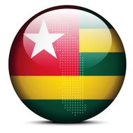 Map with Dot Pattern on flag button of Togolese Republic
