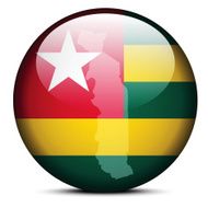 Map on flag button of Togolese Republic