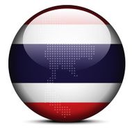 Map with Dot Pattern on flag button of Kingdom Thailand N2
