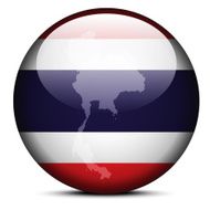 Map on flag button of Kingdom Thailand