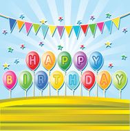 Birthday balloons Happy birthsday card with Party element